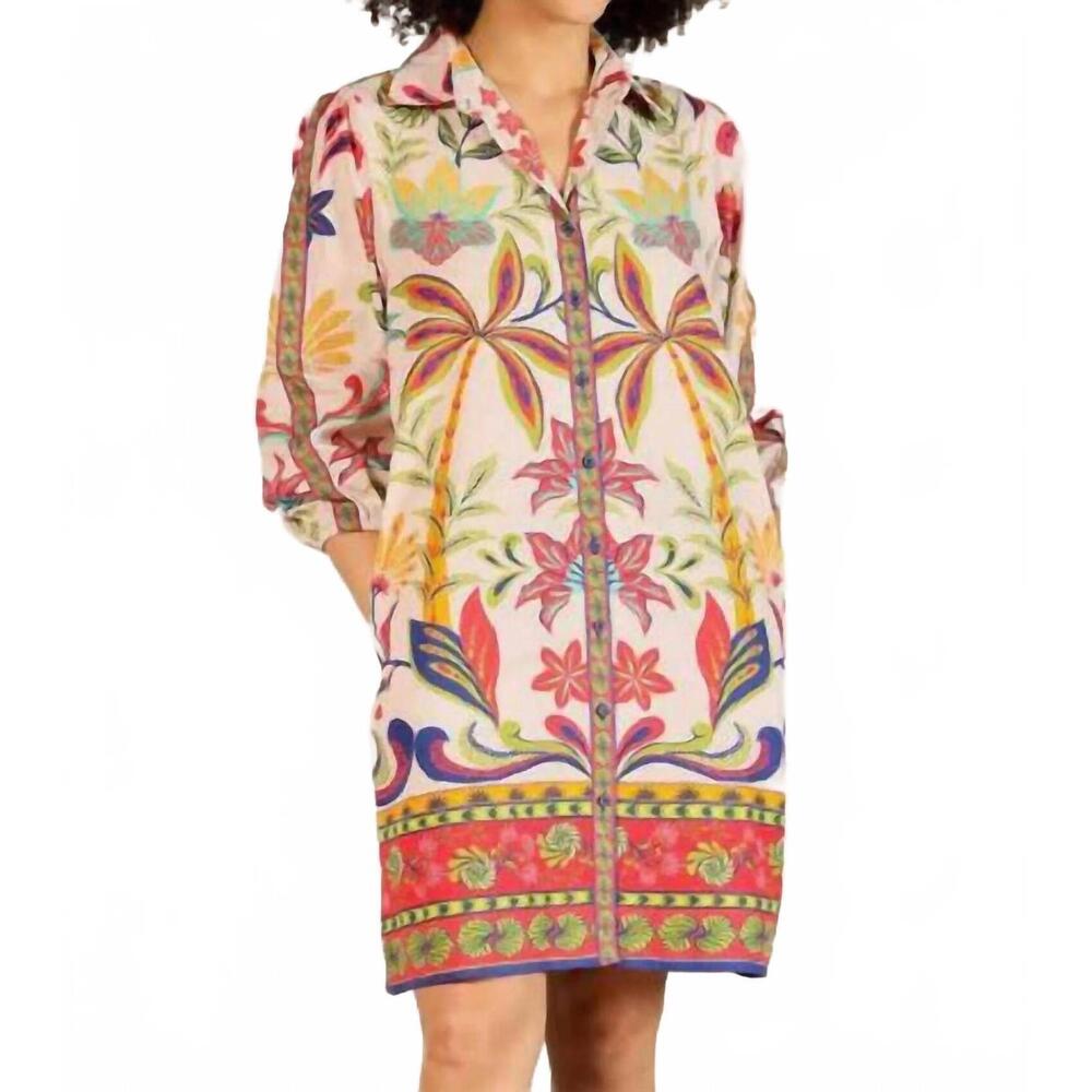 NEW MAUDE VIVANTE ava dress in coral island print